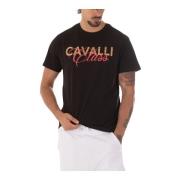 Heren Logo T-Shirt Just Cavalli , Black , Heren