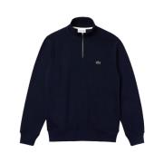 Blauwe Sweater Klassiek Logo Katoen Lacoste , Blue , Heren