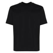 Zwarte Katoenen T-shirt Ronde Hals Korte Mouwen Emporio Armani , Black...