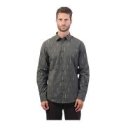 Casual Katoenen Popeline Shirt Grijs Armani Exchange , Gray , Heren