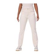 Lena Straight Leg Jeans in Ecru Simple , Beige , Dames