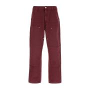 Burgundy Denim Double Knee Pant Carhartt Wip , Red , Heren