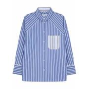 Blauw Wit Gestreept Oversized Katoenen Shirt Paul Smith , Blue , Dames