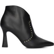 Zwarte Leren Enkellaarzen met Studs Lodi , Black , Dames