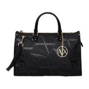 Zwarte handtas met verstelbare band Armani Exchange , Black , Dames