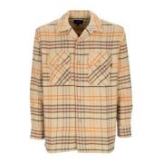 Geruite Flanellen Shirt met Knoopsluiting HUF , Beige , Heren