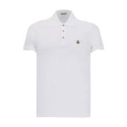 Logo Patch Polo Shirt Moncler , White , Heren