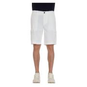 Witte Shorts met Rits en Knoop Eleventy , White , Heren