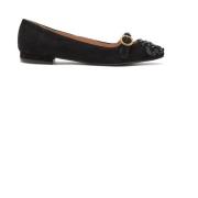 Luxe Suede Ballerina's Maliparmi , Black , Dames