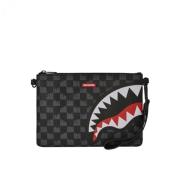 Zwarte Faux Leren Clutch Tas Sprayground , Black , Unisex