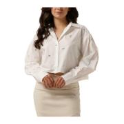 Witte Calli Shirt met Diamantdetails Second Dames , White , Dames