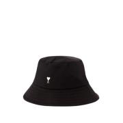 Zwarte Synthetische Bucket Hat Acetaat Ami Paris , Black , Unisex