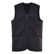 Zwarte Gewatteerde Vest met Ritssluiting Barbour , Black , Heren