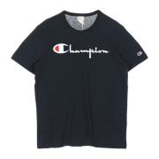 Zwarte Crewneck Tee Shirt Champion , Black , Heren