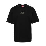 Zwarte T-shirts en Polos Diesel , Black , Heren