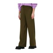 Oliana Pants Dark Olive Dames Broeken Notes Du Nord , Green , Dames