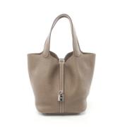 Pre-owned Leather handbags Hermès Vintage , Gray , Dames