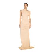 Asymmetrische One Shoulder Maxi Jurk Entire Studios , Beige , Dames