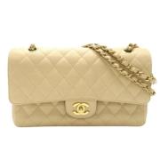 Pre-owned Leather chanel-bags Chanel Vintage , Beige , Dames