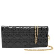 Pre-owned Leather clutches Dior Vintage , Black , Dames