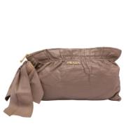 Pre-owned Leather clutches Prada Vintage , Beige , Dames