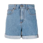 Blauwe Denim Slogan Print Shorts Philosophy di Lorenzo Serafini , Blue...