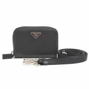 Pre-owned Leather wallets Prada Vintage , Black , Dames