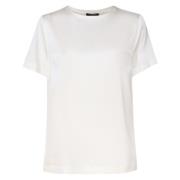 Elastische Zijden T-shirt Zwart Regular Fit Guess , White , Dames