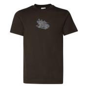 Katoenen T-shirt met Knight Logo Burberry , Gray , Heren