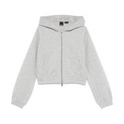 Grijze Sweatshirt met Rits en Capuchon Pinko , Gray , Dames