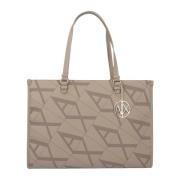 Beige Schoudertas met Ritssluiting Armani Exchange , Beige , Dames