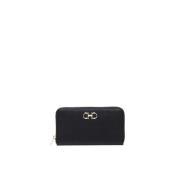 Zwarte portemonnee met Gancini-decoraties Salvatore Ferragamo , Black ...