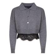 Geknipte Sweater Met Knoopsluiting Grijs Pinko , Gray , Dames