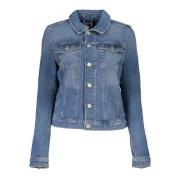 Blauwe Denim Jack met Lange Mouwen Tommy Hilfiger , Blue , Dames