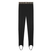 Zwarte Broek met Medusa Motief Versace , Black , Dames