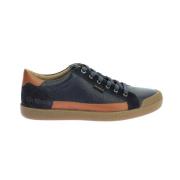 Lage Top Leren Sneakers Kickers , Blue , Heren