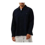 Canvas Workwear Overshirt Lange Mouw Selected Homme , Blue , Heren