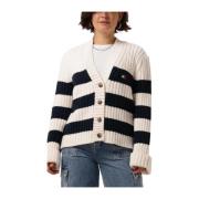 Zwarte Vlag Cardigan Stijlvolle Toevoeging Tommy Jeans , White , Dames