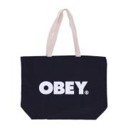 Canvas Bold Tote Bag Zwart Obey , Black , Heren