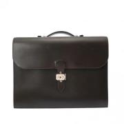 Pre-owned Leather briefcases Hermès Vintage , Brown , Heren