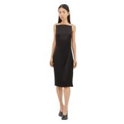 Satin Midi Jurk met Open Zijkanten Jacquemus , Black , Dames