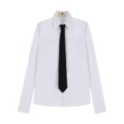 Witte Poplin College Stijl Shirt Aniye By , White , Dames