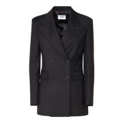 Zwarte Wollen Blazer Dubbele-Breasted Jas Mariuccia Milano , Black , D...