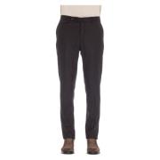 Bruine Slim Fit Flanellen Broek Tagliatore , Brown , Heren