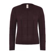 Casual Pullover Blouse met O-Neck Skovhuus , Brown , Dames