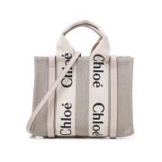 Linnen Canvas Tote Tas in Cement Roze Chloé , Beige , Dames