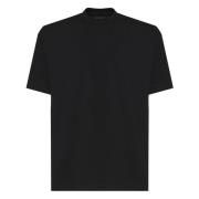 Zwarte Katoenen T-shirt Ronde Kraag Giuliano Galiano , Black , Heren