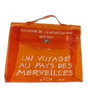 Pre-owned Canvas handbags Hermès Vintage , Orange , Dames