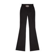 Zwarte Stijlvolle Broek Diesel , Black , Dames