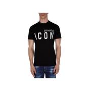 Casual Katoenen T-Shirt Dsquared2 , Black , Heren